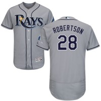 Tampa Bay Rays #28 Daniel Robertson Grey Flexbase Authentic Collection Stitched MLB Jersey