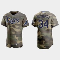 Tampa Bay Tampa Bay Rays #34 Trevor Richards Men's Nike 2021 Armed Forces Day Authentic MLB Jersey -Camo