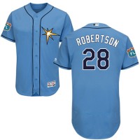 Tampa Bay Rays #28 Daniel Robertson Light Blue Flexbase Authentic Collection Stitched MLB Jersey