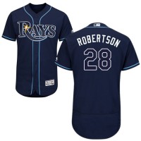 Tampa Bay Rays #28 Daniel Robertson Dark Blue Flexbase Authentic Collection Stitched MLB Jersey
