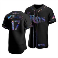 Tampa Bay Tampa Bay Rays #17 Austin Meadows Men's Nike Iridescent Holographic Collection MLB Jersey - Black