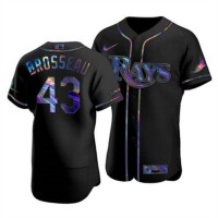 Tampa Bay Tampa Bay Rays #43 Mike Brosseau Men's Nike Iridescent Holographic Collection MLB Jersey - Black