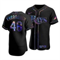 Tampa Bay Tampa Bay Rays #48 Ryan Yarbrough Men's Nike Iridescent Holographic Collection MLB Jersey - Black