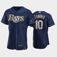 Tampa Bay Tampa Bay Rays #10 Mike Zunino Men's Nike Diamond Edition MLB Jersey - Navy