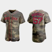 Boston Boston Red Sox #57 Eduardo Rodriguez Men's Nike 2021 Armed Forces Day Authentic MLB Jersey -Camo