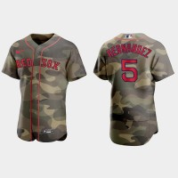 Boston Boston Red Sox #5 Enrique Hernandez Men's Nike 2021 Armed Forces Day Authentic MLB Jersey -Camo