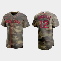 Boston Boston Red Sox #12 Marwin Gonzalez Men's Nike 2021 Armed Forces Day Authentic MLB Jersey -Camo