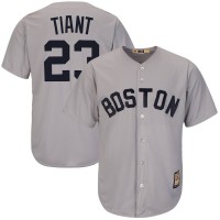 Boston Boston Red Sox #23 Luis Tiant Majestic Cooperstown Collection Cool Base Player Jersey Gray