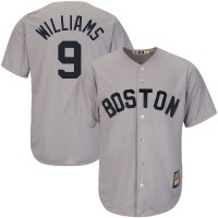 Boston Boston Red Sox #9 Ted Williams Majestic Big & Tall Cooperstown Cool Base Player Jersey Gray