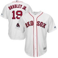 Boston Boston Red Sox #19 Jackie Bradley Jr. Majestic 2018 World Series Champions Team Logo Player Jersey White