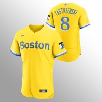Boston Boston Red Sox #8 Carl Yastrzemski Men's Nike 2021 City Connect Gold Authentic MLB Jersey
