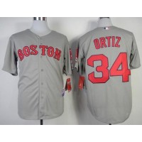 Boston Red Sox #34 David Ortiz Grey Stitched MLB Jersey