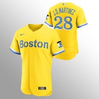 Boston Boston Red Sox #28 J.D. Martinez Men's Nike 2021 City Connect Gold Authentic MLB Jersey