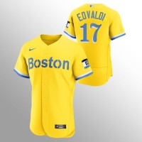 Boston Boston Red Sox #17 Nathan Eovaldi Men's Nike 2021 City Connect Gold Authentic MLB Jersey