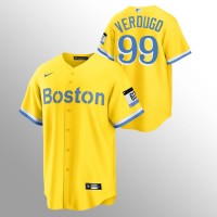 Boston Boston Red Sox #99 Alex Verdugo Men's Nike 2021 City Connect Gold Fans Version MLB Jersey