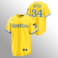 Boston Boston Red Sox #34 David Ortiz Men's Nike 2021 City Connect Gold Fans Version MLB Jersey