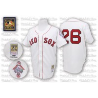 Mitchell And Ness 1987 Boston Red Sox #26 Wade Boggs White Throwback Stitched MLB Jersey