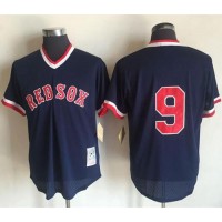 Mitchell And Ness 1990 Boston Red Sox #9 Ted Williams Dark Blue Stitched Throwback MLB Jersey