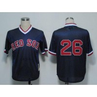 Mitchell And Ness 1991 Boston Red Sox #26 Wade Boggs Dark Blue Stitched Throwback MLB Jersey