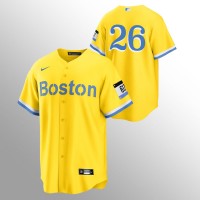 Boston Boston Red Sox #26 Wade Boggs Men's Nike 2021 City Connect Gold Fans Version MLB Jersey - No Name