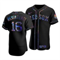 Boston Boston Red Sox #16 Andrew Benintendi Men's Nike Iridescent Holographic Collection MLB Jersey - Black