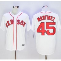 Boston Red Sox #45 Pedro Martinez White Alternate Home New Cool Base Stitched MLB Jersey
