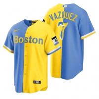 Boston Boston Red Sox #7 Christian Vazquez Blue Gold Nike Men's MLB 2022 City Connect Game Jersey