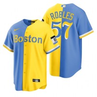 Boston Boston Red Sox #57 Hansel Robles Blue Gold Nike Men's MLB 2022 City Connect Game Jersey
