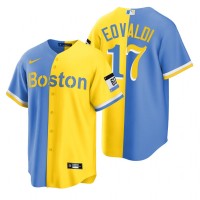 Boston Boston Red Sox #17 Nathan Eovaldi Blue Gold Nike Men's MLB 2022 City Connect Game Jersey
