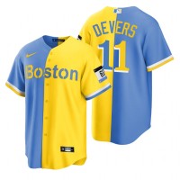Boston Boston Red Sox #11 Rafael Devers Blue Gold Nike Men's MLB 2022 City Connect Game Jersey