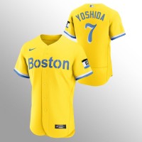 Boston Boston Red Sox #7 Masataka Yoshida Men's Nike 2021 City Connect Gold Authentic MLB Jersey