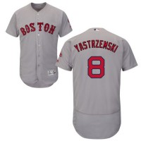 Boston Red Sox #8 Carl Yastrzemski Grey Flexbase Authentic Collection Stitched MLB Jersey