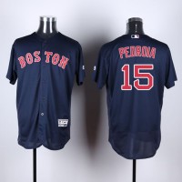 Boston Red Sox #15 Dustin Pedroia Navy Blue Flexbase Authentic Collection Stitched MLB Jersey