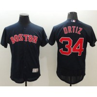 Boston Red Sox #34 David Ortiz Navy Blue Flexbase Authentic Collection Stitched MLB Jersey