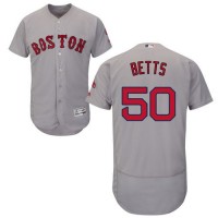Boston Red Sox #50 Mookie Betts Grey Flexbase Authentic Collection Stitched MLB Jersey