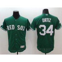 Boston Red Sox #34 David Ortiz Green Celtic Flexbase Authentic Collection Stitched MLB Jersey