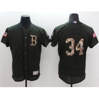 Boston Red Sox #34 David Ortiz Green Flexbase Authentic Collection Salute to Service Stitched MLB Jersey