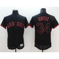 Boston Red Sox #34 David Ortiz Black Fashion Flexbase Authentic Collection Stitched MLB Jersey