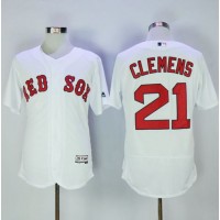 Boston Red Sox #21 Roger Clemens White Flexbase Authentic Collection Stitched MLB Jersey