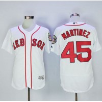 Boston Red Sox #45 Pedro Martinez White Flexbase Authentic Collection Stitched MLB Jersey