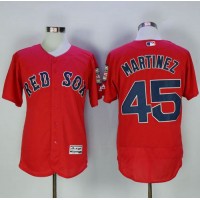 Boston Red Sox #45 Pedro Martinez Red Flexbase Authentic Collection Stitched MLB Jersey