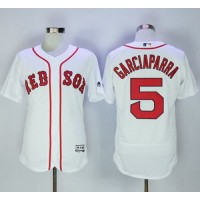 Boston Red Sox #5 Nomar Garciaparra White Flexbase Authentic Collection Stitched MLB Jersey