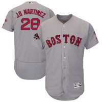 Boston Red Sox #28 J. D. Martinez Grey Flexbase Authentic Collection 2018 World Series Champions Stitched MLB Jersey