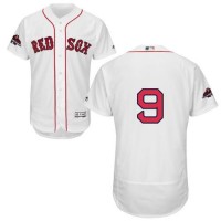 Boston Red Sox #9 Ted Williams White Flexbase Authentic Collection 2018 World Series Champions Stitched MLB Jersey