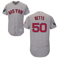 Boston Red Sox #50 Mookie Betts Grey Flexbase Authentic Collection 2018 World Series Stitched MLB Jersey