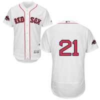 Boston Red Sox #21 Roger Clemens White Flexbase Authentic Collection 2018 World Series Champions Stitched MLB Jersey