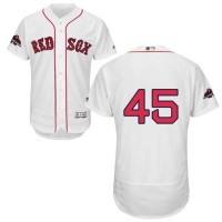 Boston Red Sox #45 Pedro Martinez White Flexbase Authentic Collection 2018 World Series Champions Stitched MLB Jersey