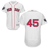 Boston Red Sox #45 Pedro Martinez White Flexbase Authentic Collection 2018 World Series Stitched MLB Jersey