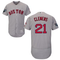 Boston Red Sox #21 Roger Clemens Grey Flexbase Authentic Collection 2018 World Series Stitched MLB Jersey