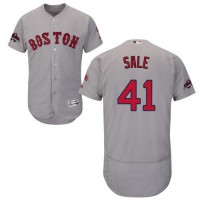 Boston Red Sox #41 Chris Sale Grey Flexbase Authentic Collection 2018 World Series Champions Stitched MLB Jersey